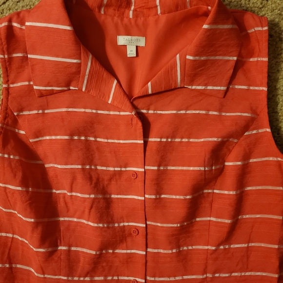 Talbots sleeveless collared dress  orange lined sz 14 nwt - Picture 3 of 8